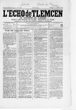 L'Écho de Tlemcen N° 1 du 04/04/1924